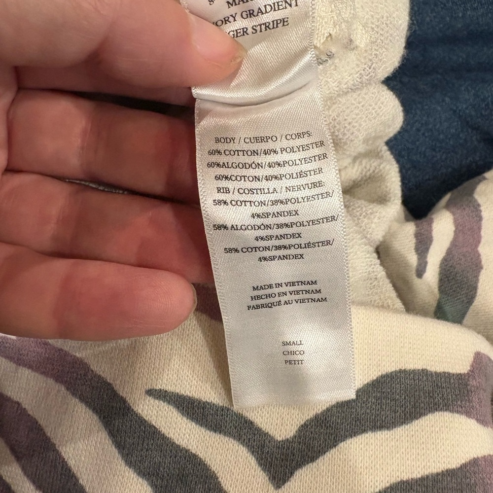 Rails Marlo Ivory Gradient Tiger Stripe Crop Terr… - image 6